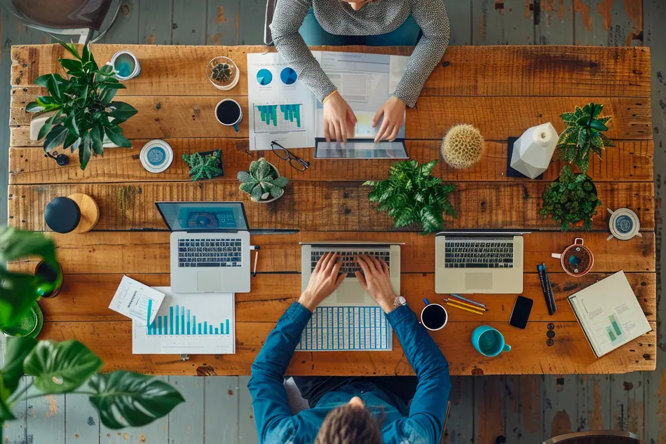 Postazione di lavoro e coworking configurata a Roma